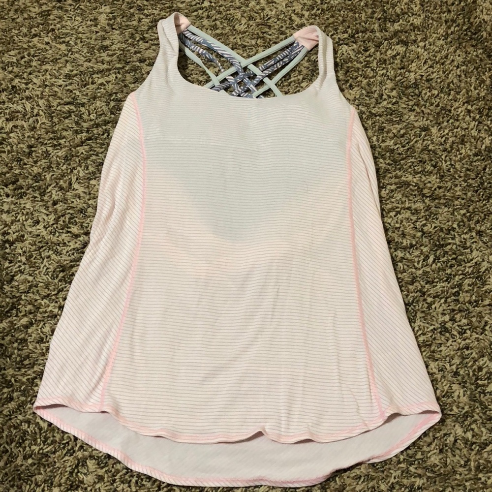 LULULEMON TANK TOP SIZE 6 PINK/GRAY COLOR